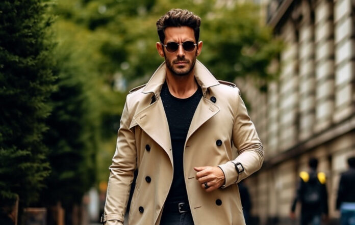 Mens-Trenchcoat мужская мода 2024
