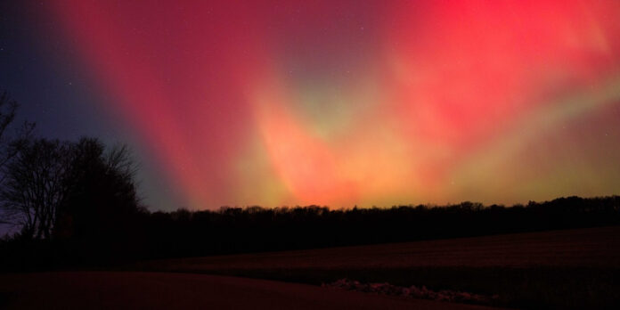 Северное сияние в Италии