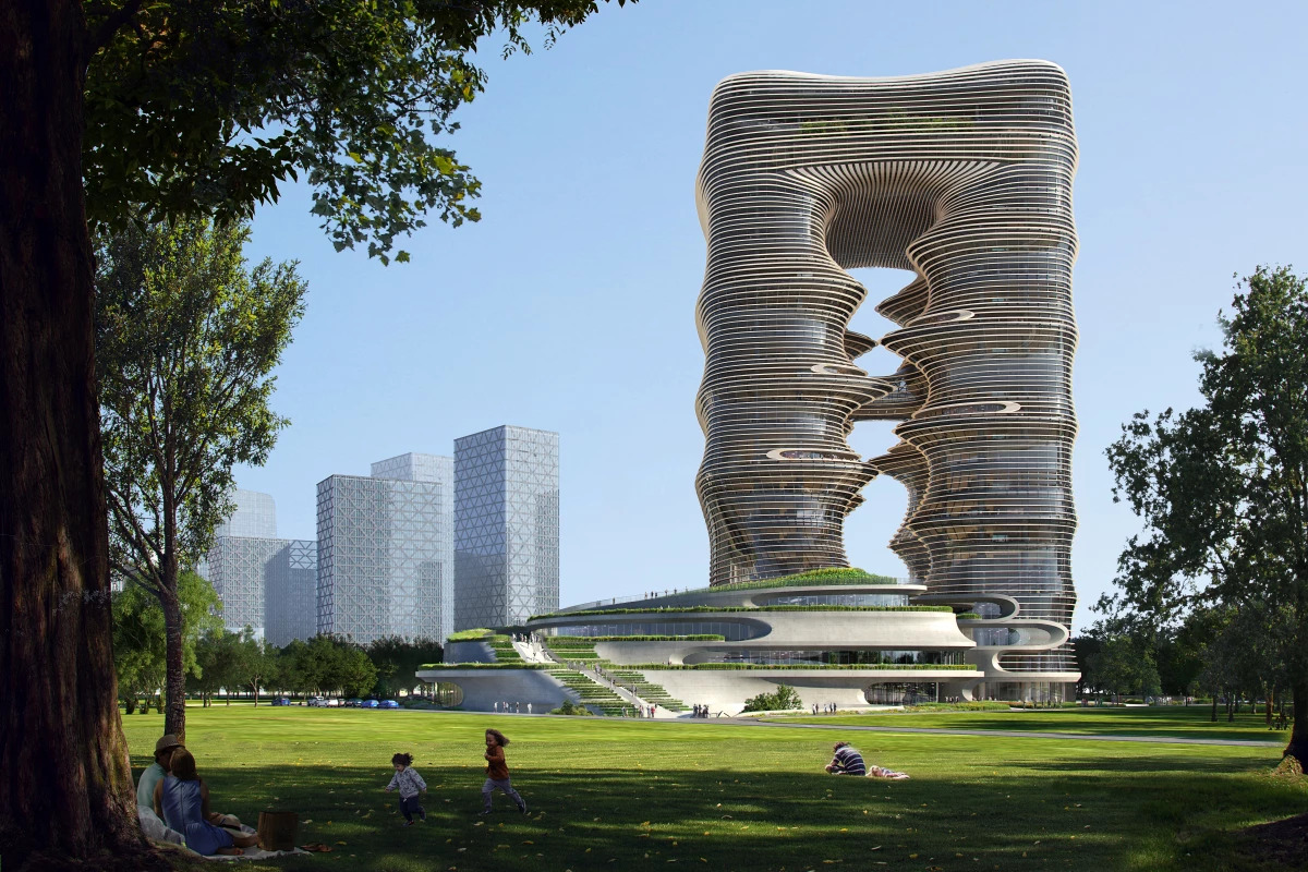 здание волнистое